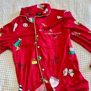 kate spade Red Pajama Top with Playful Prints
